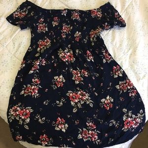 off the shoulder flowery dress